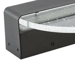 Lucande LED-seinävalaisin Narkelo, musta/kirkas, CCT, IP44