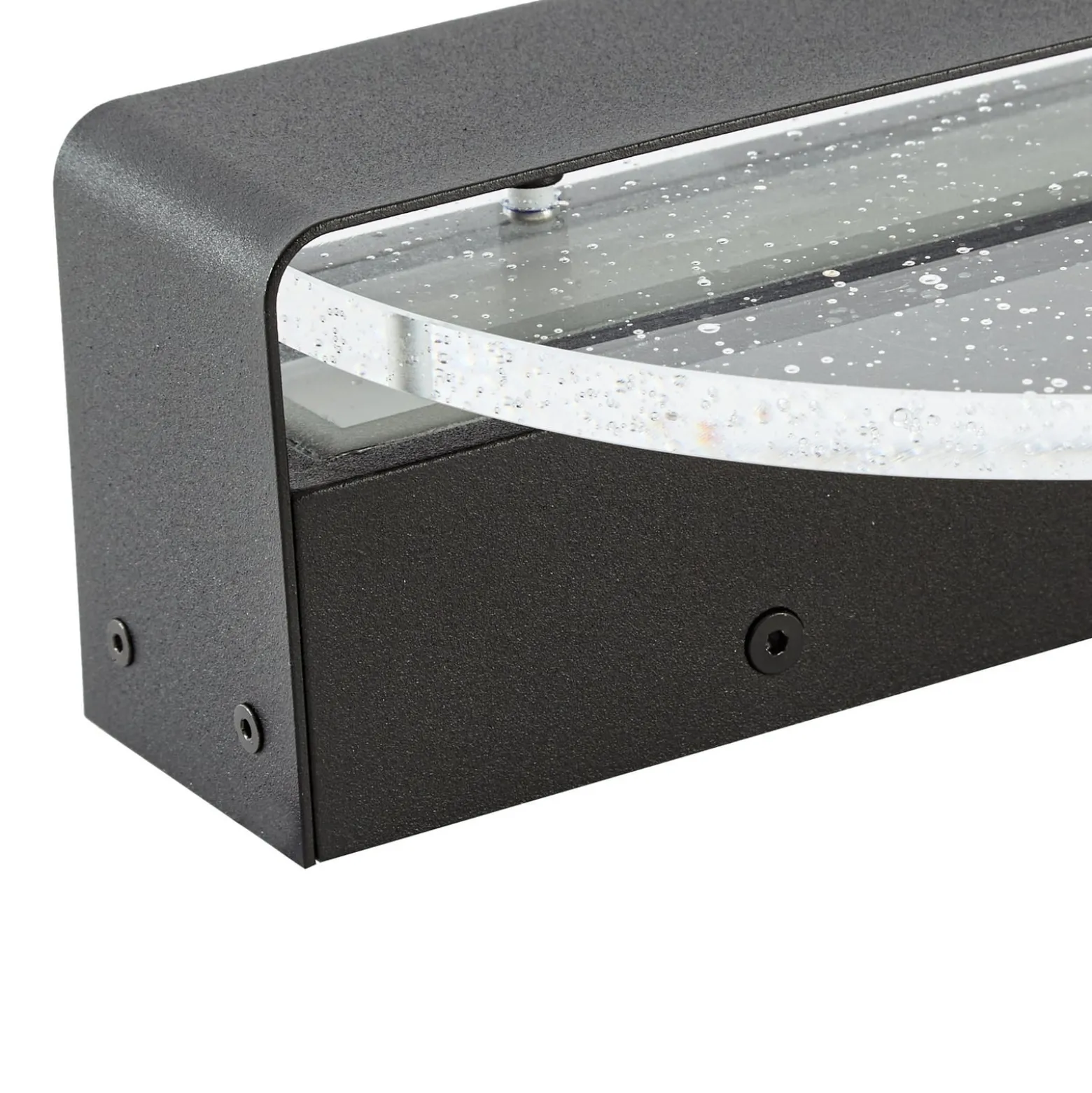 Lucande LED-seinävalaisin Narkelo, musta/kirkas, CCT, IP44