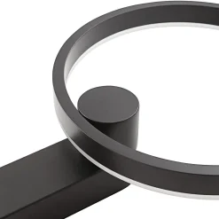 Lucande LED-seinävalaisin Yekta, epäsuora, musta, himmennettävä