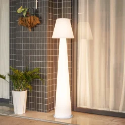Lucande LED-terassivalaisin Gauri, valkoinen, 153 cm, IP44