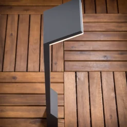 Lucande LED-tievalaisin Nevio, 60 cm, antrasiitti, metallia
