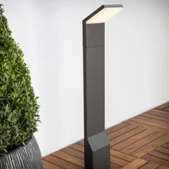 Lucande LED-tievalaisin Nevio, 60 cm, antrasiitti, metallia