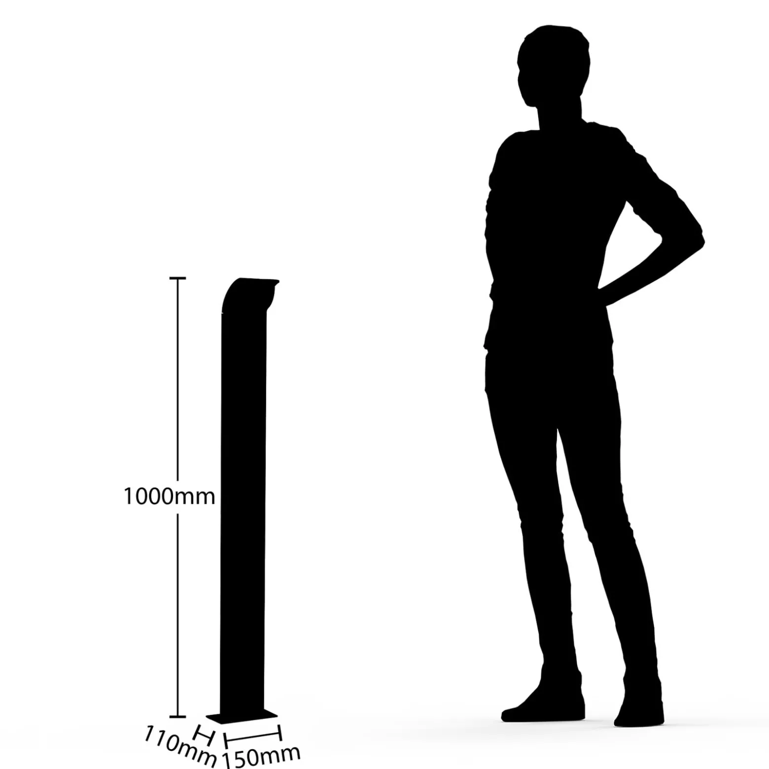 Lucande LED-tievalaisin Tinna, 100 cm, antrasiitti, IP65
