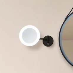 Lucande LED turhamaisuuspeili Fyria, musta, teräs, CCT