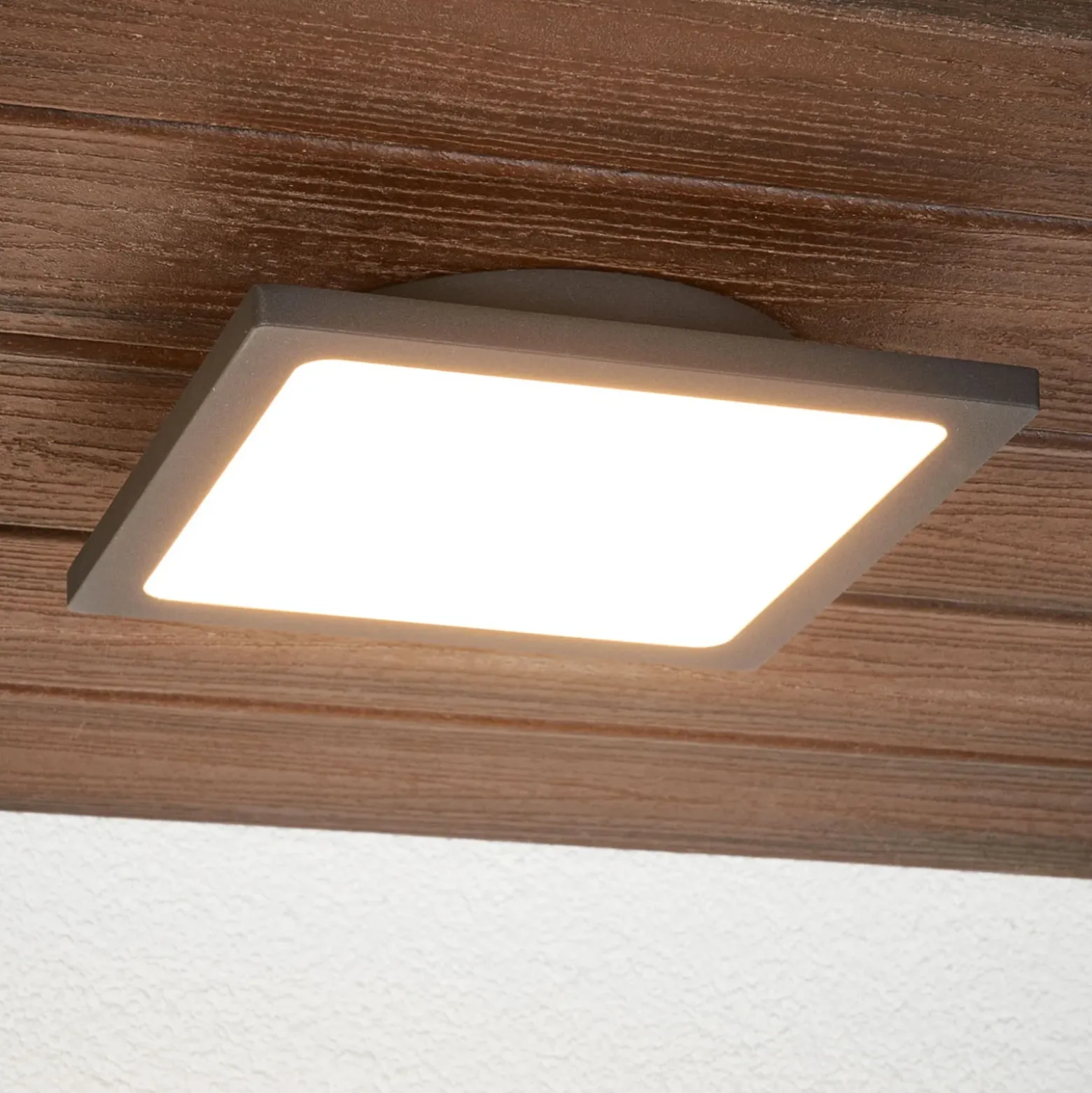 Lucande LED-ulkokattolamppu Mabella, 23 cm, anturi, IP65