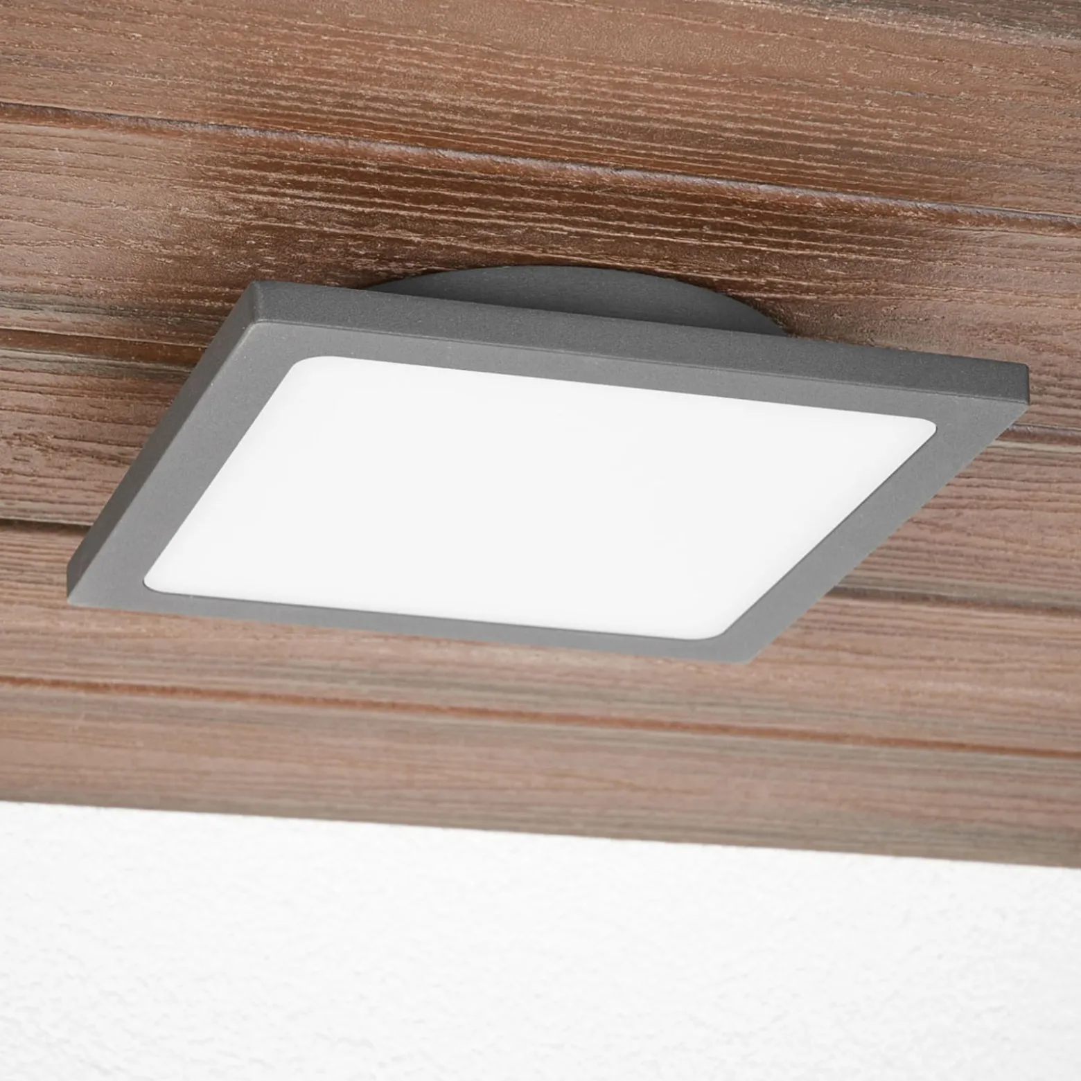 Lucande LED-ulkokattolamppu Mabella, 23 cm, anturi, IP65