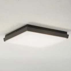 Lucande LED ulkokattovalaisin Amra, 30 cm, kulmikas, antrasiittipunainen