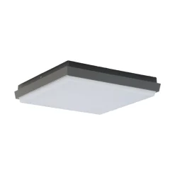 Lucande LED ulkokattovalaisin Amra, 30 cm, kulmikas, antrasiittipunainen