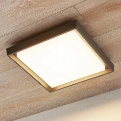 Lucande LED-ulkokattovalaisin Birta, tummanharmaa, IP54, 34 cm