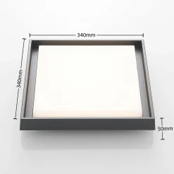 Lucande LED-ulkokattovalaisin Birta, tummanharmaa, IP54, 34 cm
