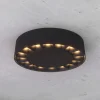 Lucande LED ulkokattovalaisin Kelissa, pyöreä, musta