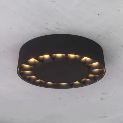 Lucande LED ulkokattovalaisin Kelissa, pyöreä, musta