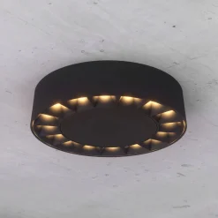 Lucande LED ulkokattovalaisin Kelissa, pyöreä, musta