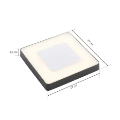 Lucande LED ulkokattovalaisin Sora, kulmikas, anturi, IP54