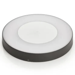 Lucande LED-ulkokattovalaisin Sora, pyöreä, anturi, IP54