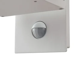Lucande LED-ulkoseinälamppu Ferdinand, valkoinen, liiketunnistin, 38 cm