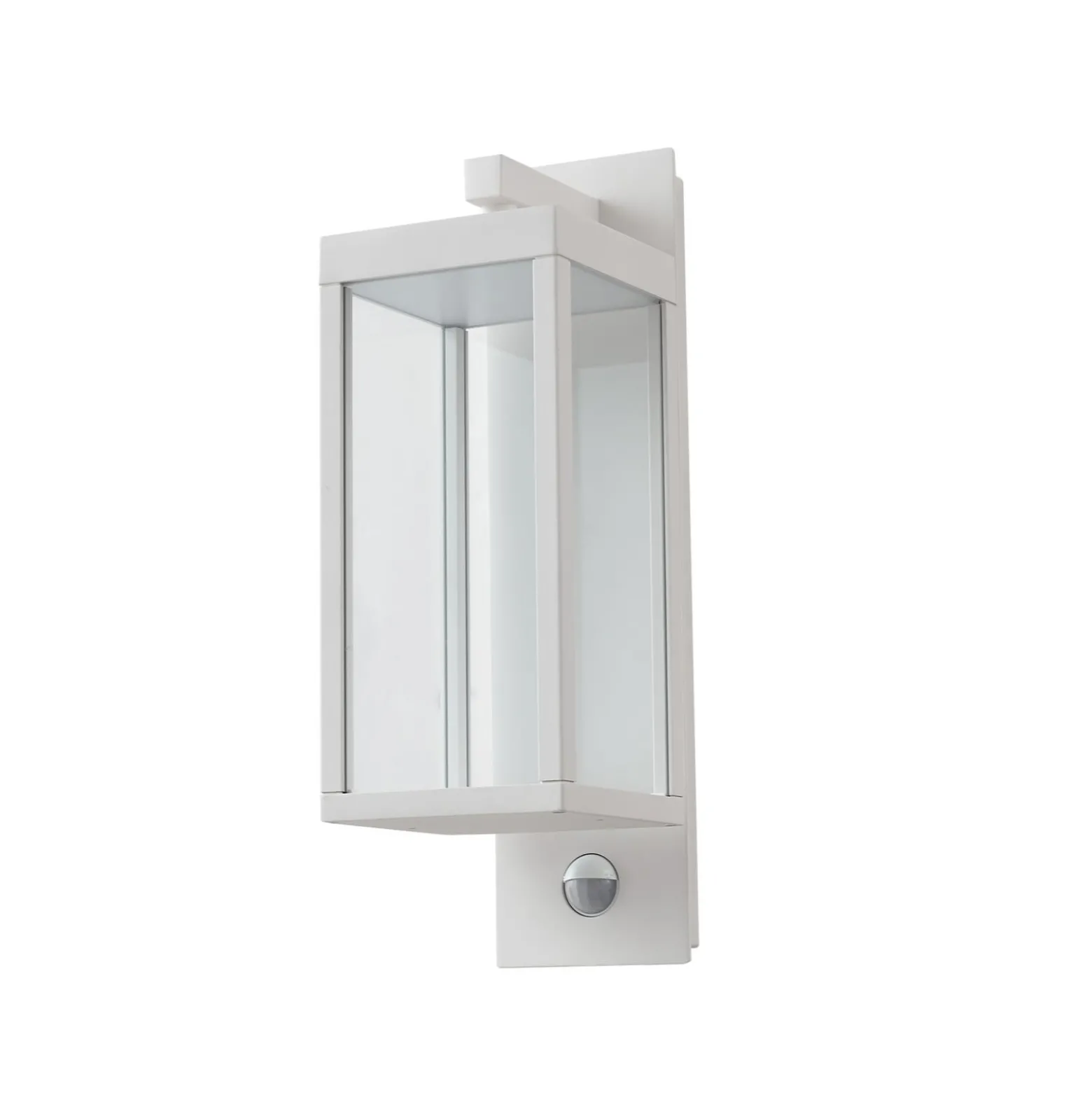 Lucande LED-ulkoseinälamppu Ferdinand, valkoinen, liiketunnistin, 38 cm