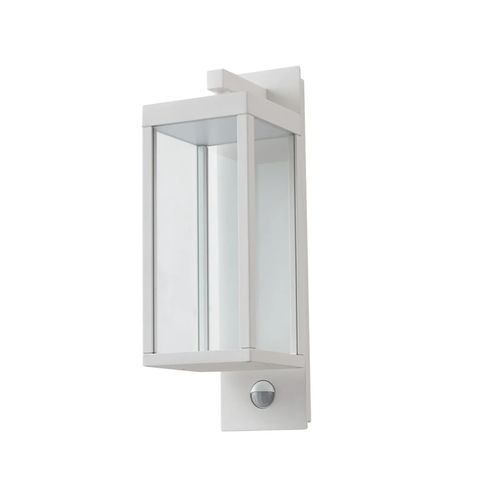 Lucande LED-ulkoseinälamppu Ferdinand, valkoinen, liiketunnistin, 38 cm