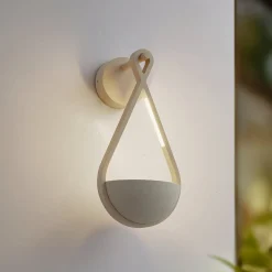 Lucande LED-ulkoseinälamppu Florka, betoni, kukkakori, IP54