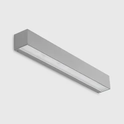Lucande LED-ulkoseinälamppu Lengo, 50 cm, hopea, alas, 3 000 K