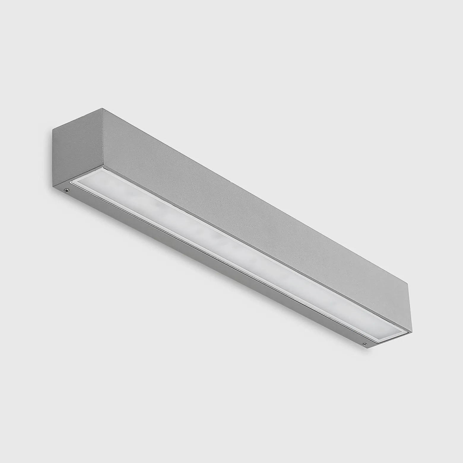 Lucande LED-ulkoseinälamppu Lengo, 50 cm, hopea, alas, 3 000 K