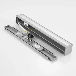 Lucande LED-ulkoseinälamppu Lengo, 50 cm, hopea, alas, 3 000 K