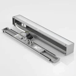 Lucande LED-ulkoseinälamppu Lengo 50 cm, hopea, valo ylös/alas, 3 000 K