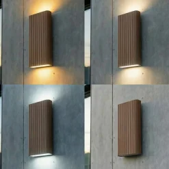 Lucande LED-ulkoseinälamppu Raija, tummanruskea, korkeus 40 cm, CCT