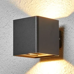 Lucande LED-ulkoseinävalaisin Aaron, antrasiitti, IP54, ylös/alasvalo