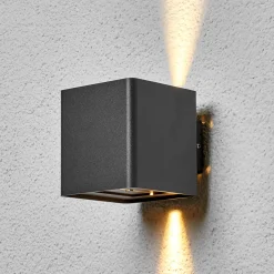 Lucande LED-ulkoseinävalaisin Aaron, antrasiitti, IP54, ylös/alasvalo