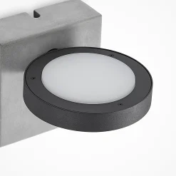 Lucande LED-ulkoseinävalaisin Belna, betoni, anturi, IP54
