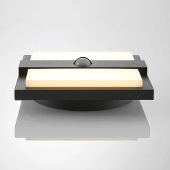 Lucande LED-ulkoseinävalaisin Gylfi, 20 cm, musta, anturi
