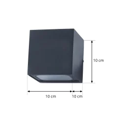 Lucande LED-ulkoseinävalaisin Merjem, 10 cm, ylös/alas, IP54