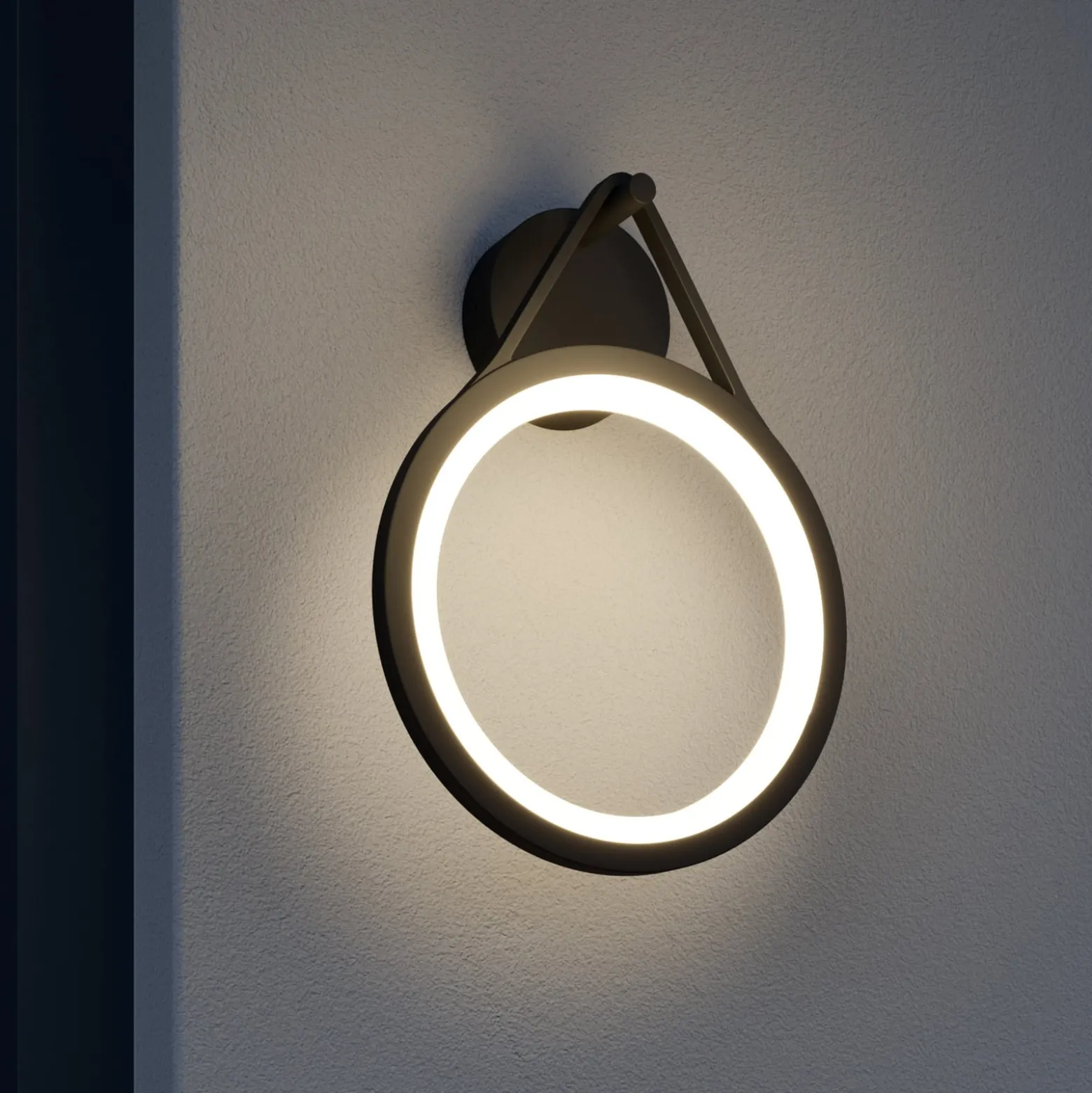 Lucande LED-ulkoseinävalaisin Mirco, 30 cm, musta, IP65