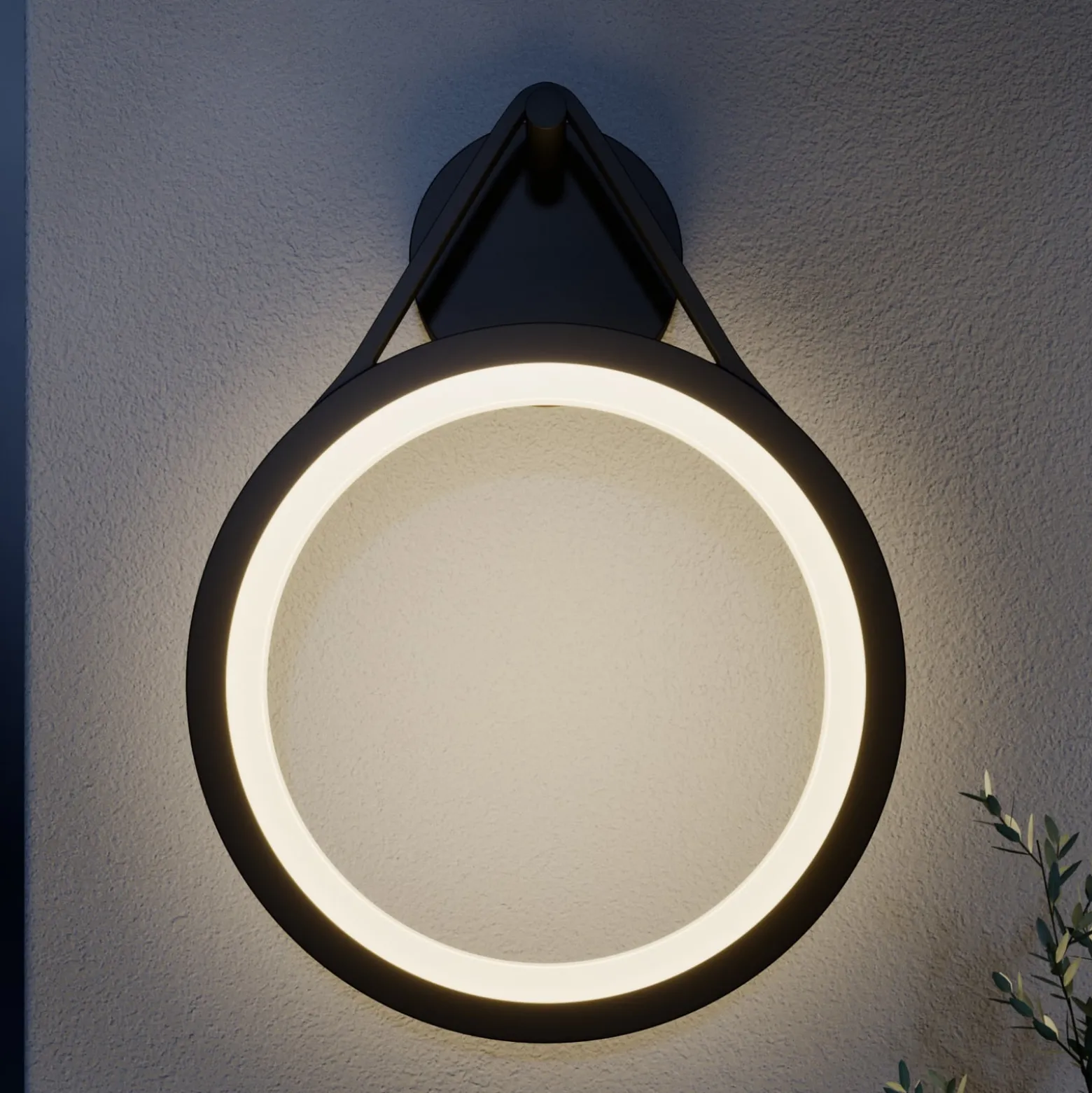 Lucande LED-ulkoseinävalaisin Mirco, 30 cm, musta, IP65
