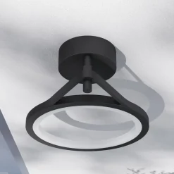 Lucande LED-ulkoseinävalaisin Mirco, 30 cm, musta, IP65