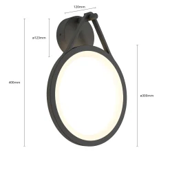 Lucande LED-ulkoseinävalaisin Mirco, 30 cm, musta, IP65