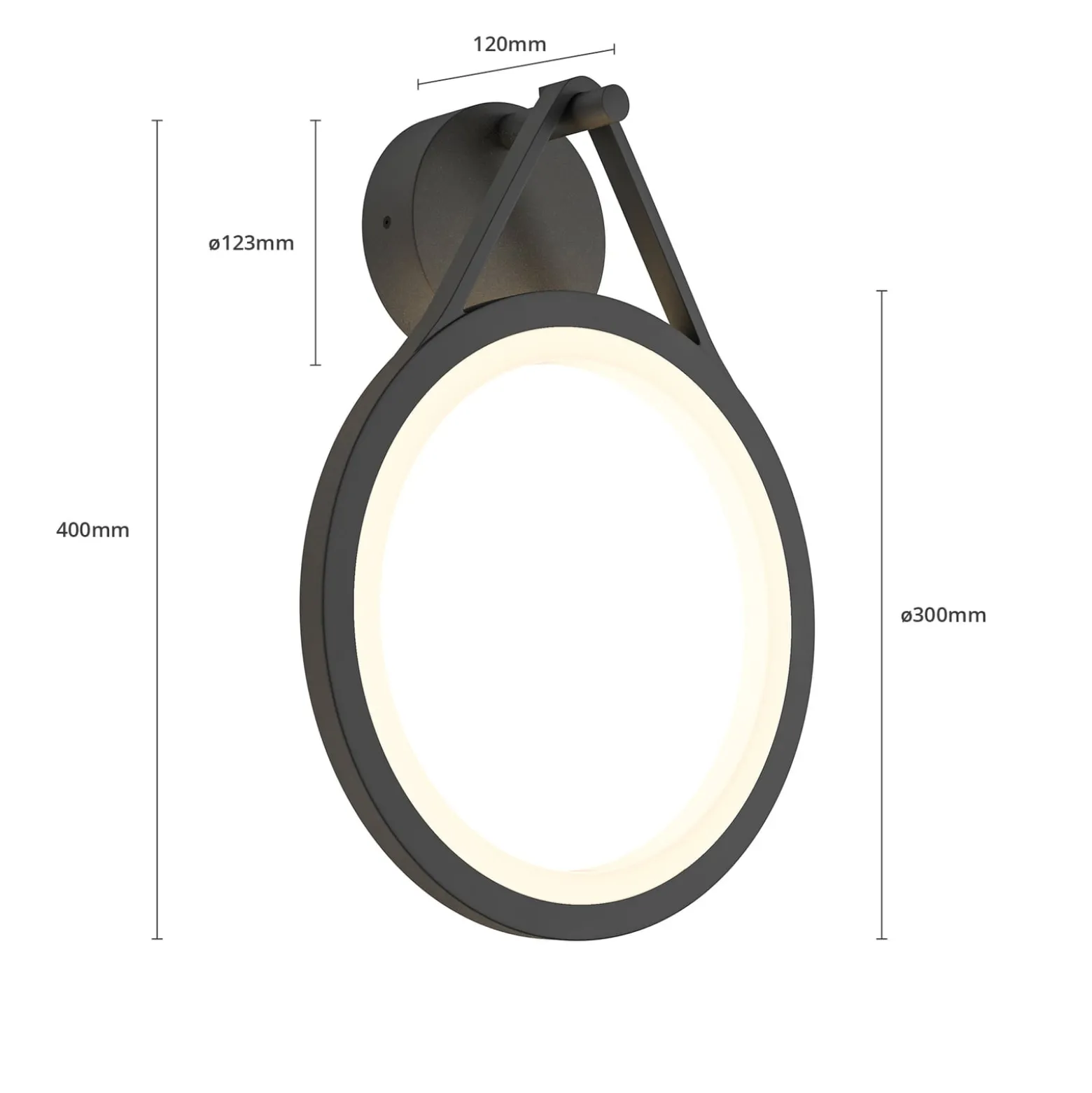 Lucande LED-ulkoseinävalaisin Mirco, 30 cm, musta, IP65