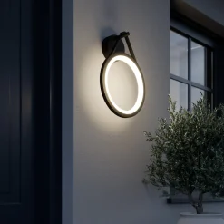 Lucande LED-ulkoseinävalaisin Mirco, 30 cm, musta, IP65
