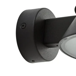 Lucande LED-ulkoseinävalaisin Moena, musta, metalli, IP44