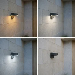 Lucande LED-ulkoseinävalaisin Nirella, musta, CCT, IP65