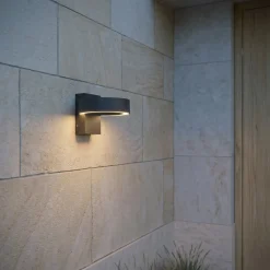 Lucande LED-ulkoseinävalaisin Nirella, musta, CCT, IP65