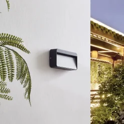 Lucande LED-ulkoseinävalaisin Tiburia, musta, alumiini