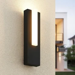 Lucande LED-ulkoseinävalaisin Virgalia, 31cm, antrasiitti, IP65