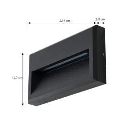 Lucande LED-ulkoseinävalaisin Weno, musta, alumiini, IP65