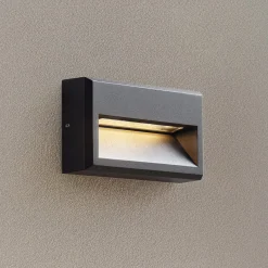 Lucande LED-ulkoseinävalaisin Weno, musta, alumiini, IP65