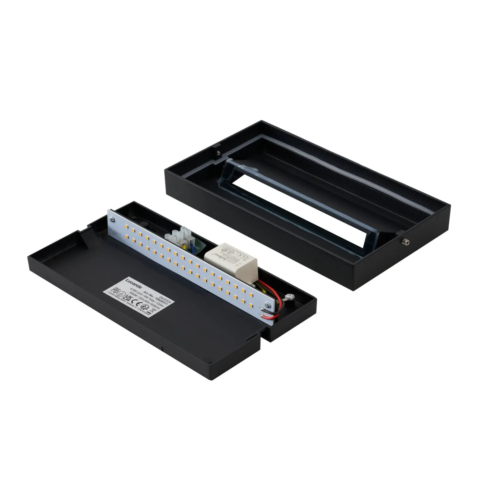 Lucande LED-ulkoseinävalaisin Weno, musta, alumiini, IP65