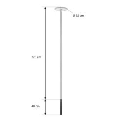 Lucande LED-ulkovalaisin Akito, vaaleanharmaa, korkeus 260 cm, IP54