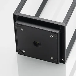 Lucande LED-ulkovalaisin Elaja, musta, ladattava akku, USB, himmennettävä