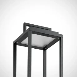 Lucande LED-ulkovalaisin Elaja, musta, ladattava akku, USB, himmennettävä